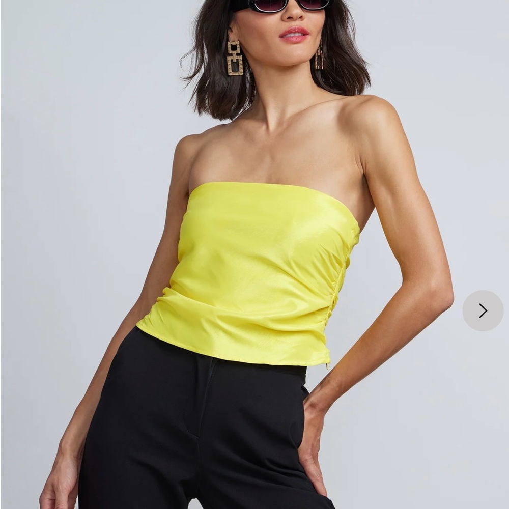 Yellow Strapless Top